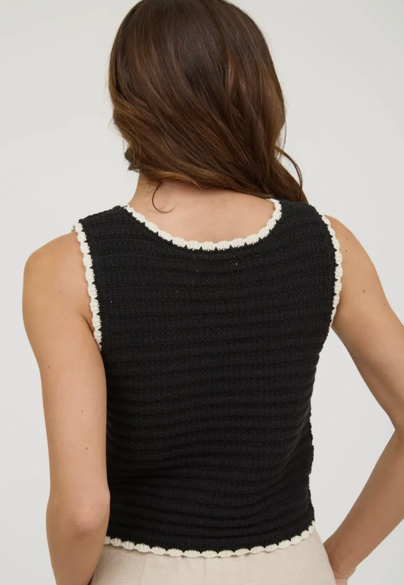 Pandora Knit Tank | Black