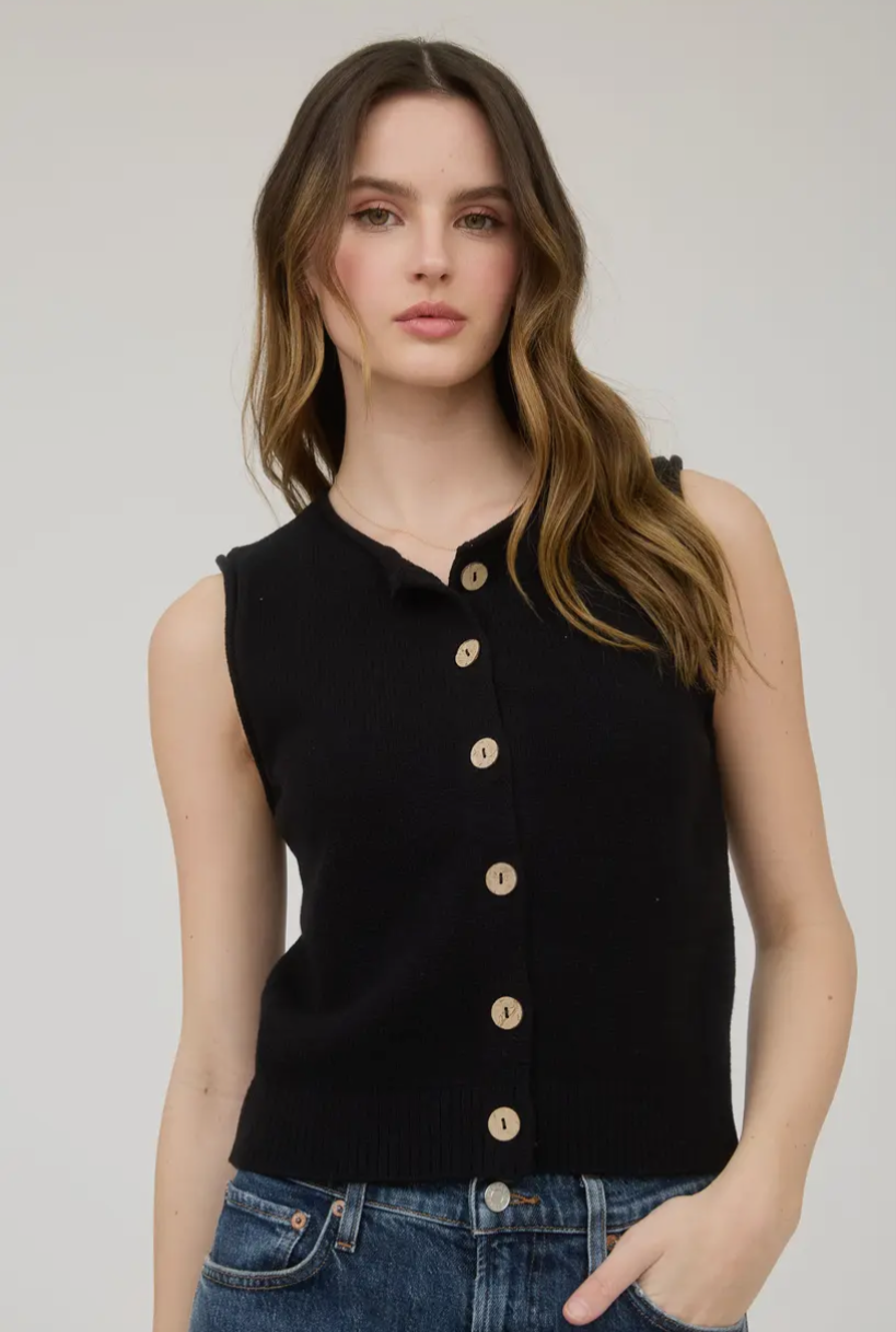 Monaco Knit Vest | Black