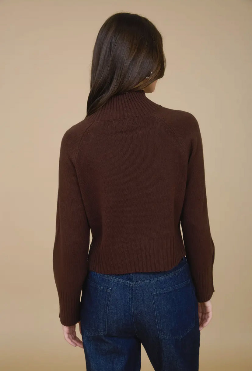 Asten Mock Neck Sweater | Brown