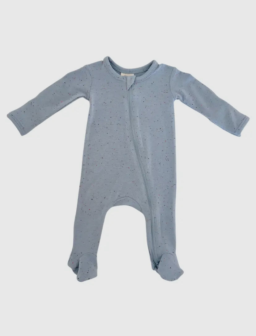 Glacier Speckle 2-Way Zip Onesie