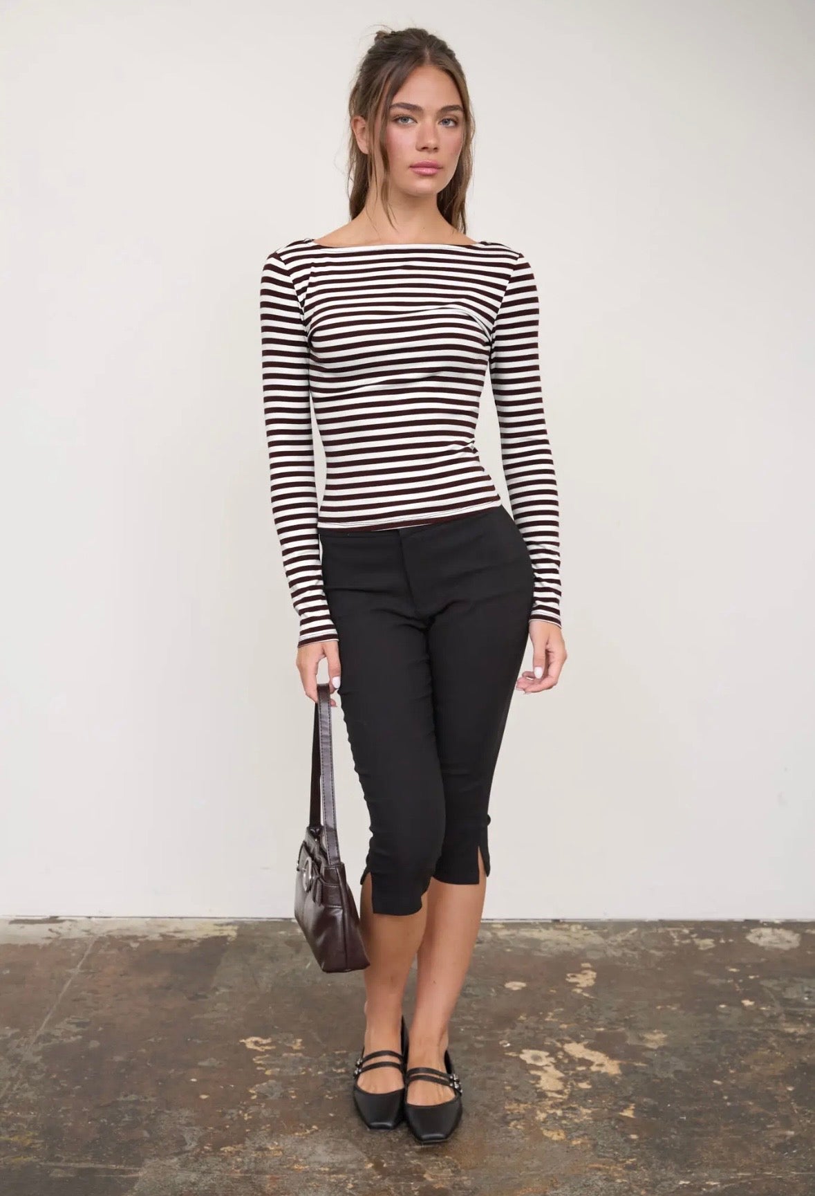 Delancy Striped Long Sleeve | Brown