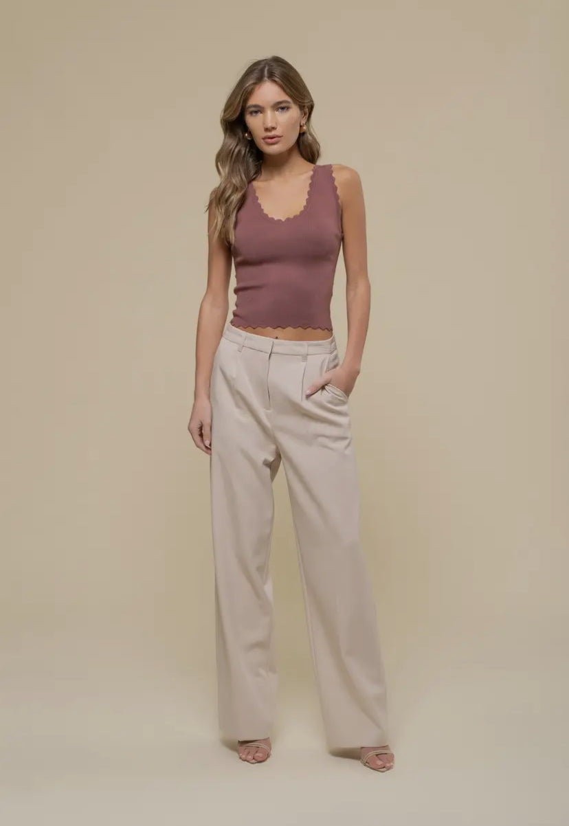 Delva Tank Top | Red Bean