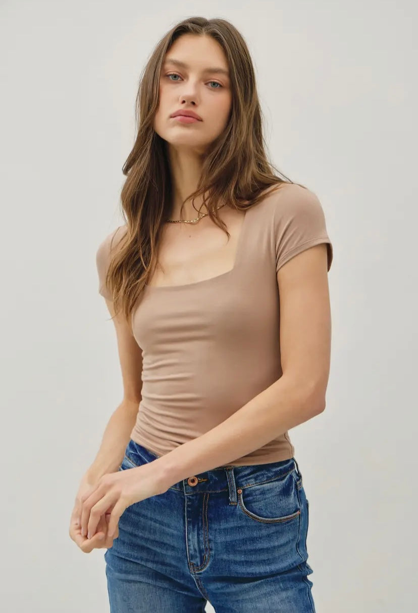 Double Layer Short Sleeve Top | 4 Colour Options