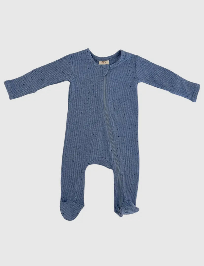 Blue Speckle 2-Way Zip Onesie