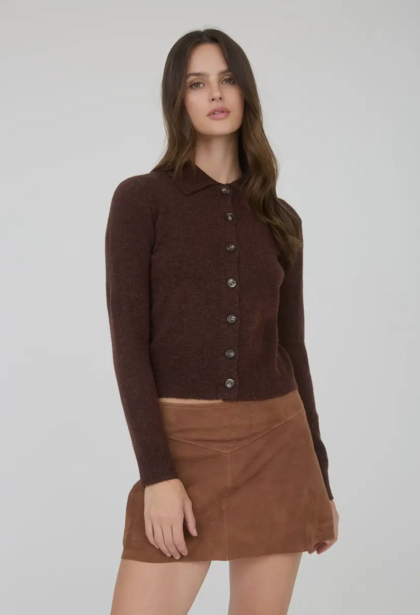 Daija Button Sweater | Chocolate