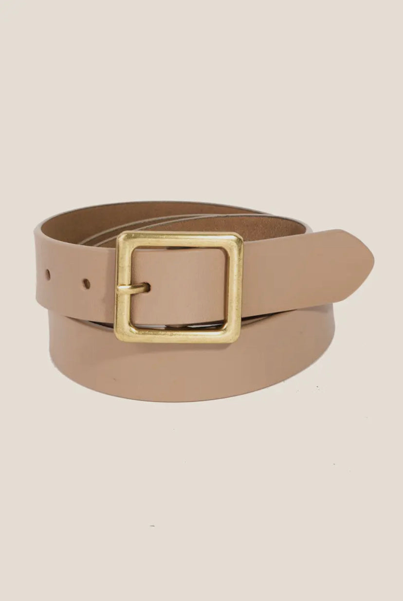 Halle Genuine Leather Square Belt | 2 Colour Options