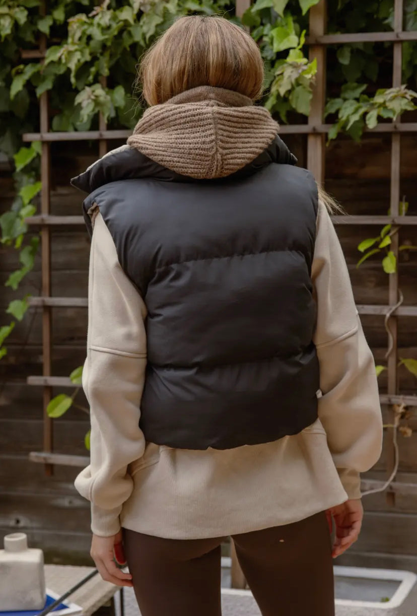 Mika Reversible Cropped Puffer Vest