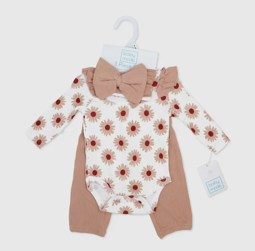 Girls 3 Piece Legging Set | Pink