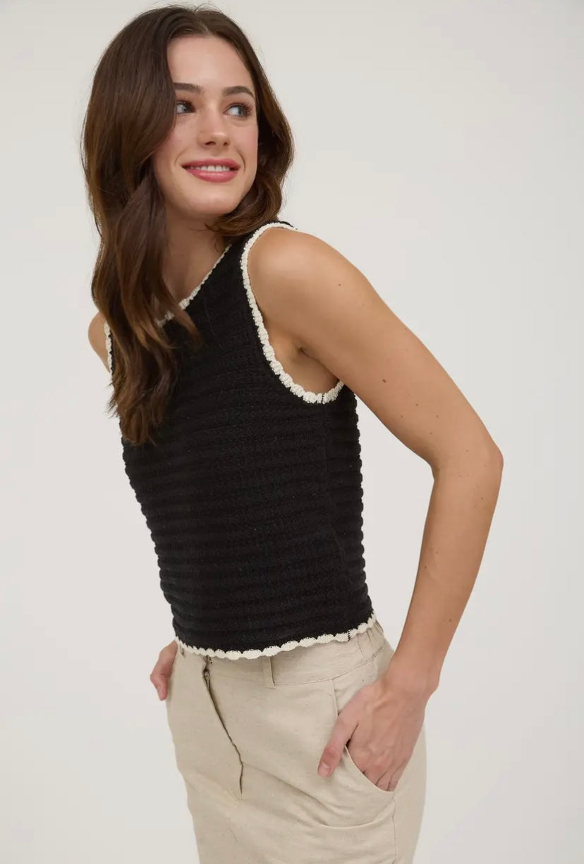 Pandora Knit Tank | Black