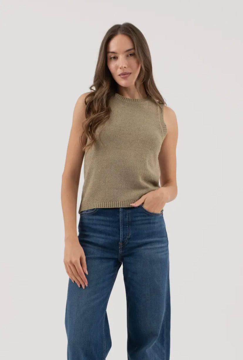 Lasso Knit Tank | Light Olive