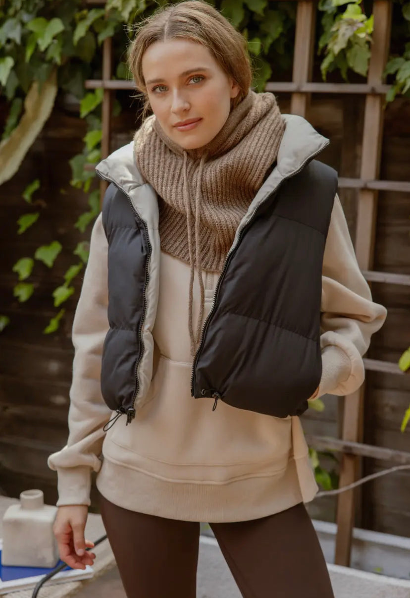 Mika Reversible Cropped Puffer Vest