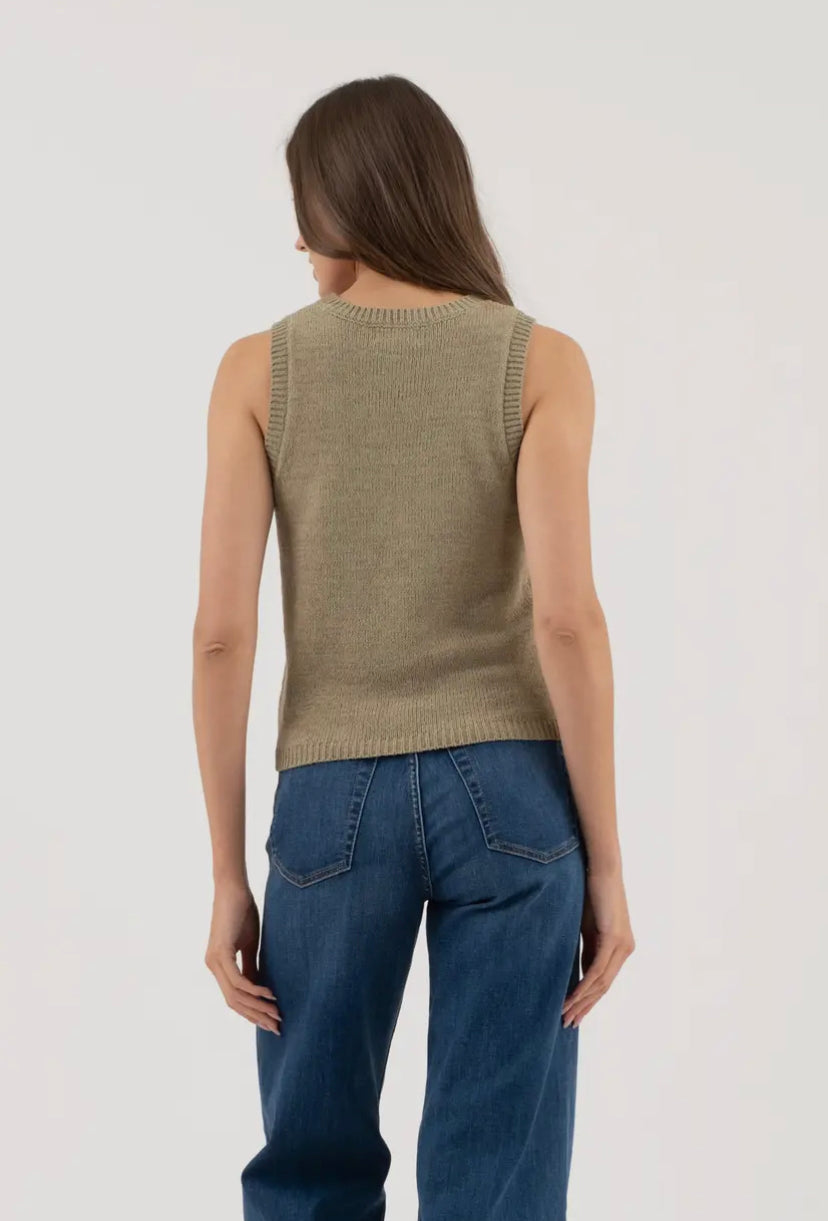 Lasso Knit Tank | Light Olive