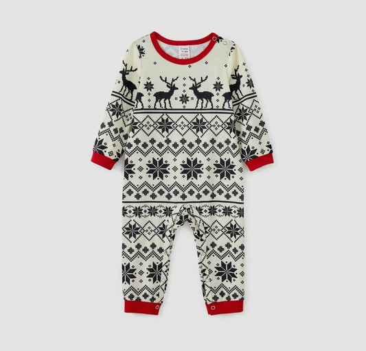 Snowflake Reindeer Onesie | Blanched Almond