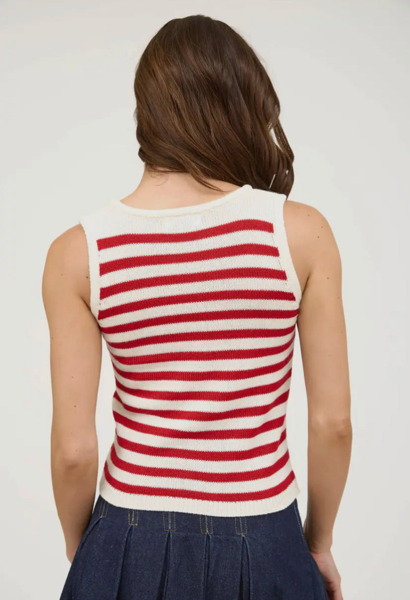 Sanne Stripe Tank | Red