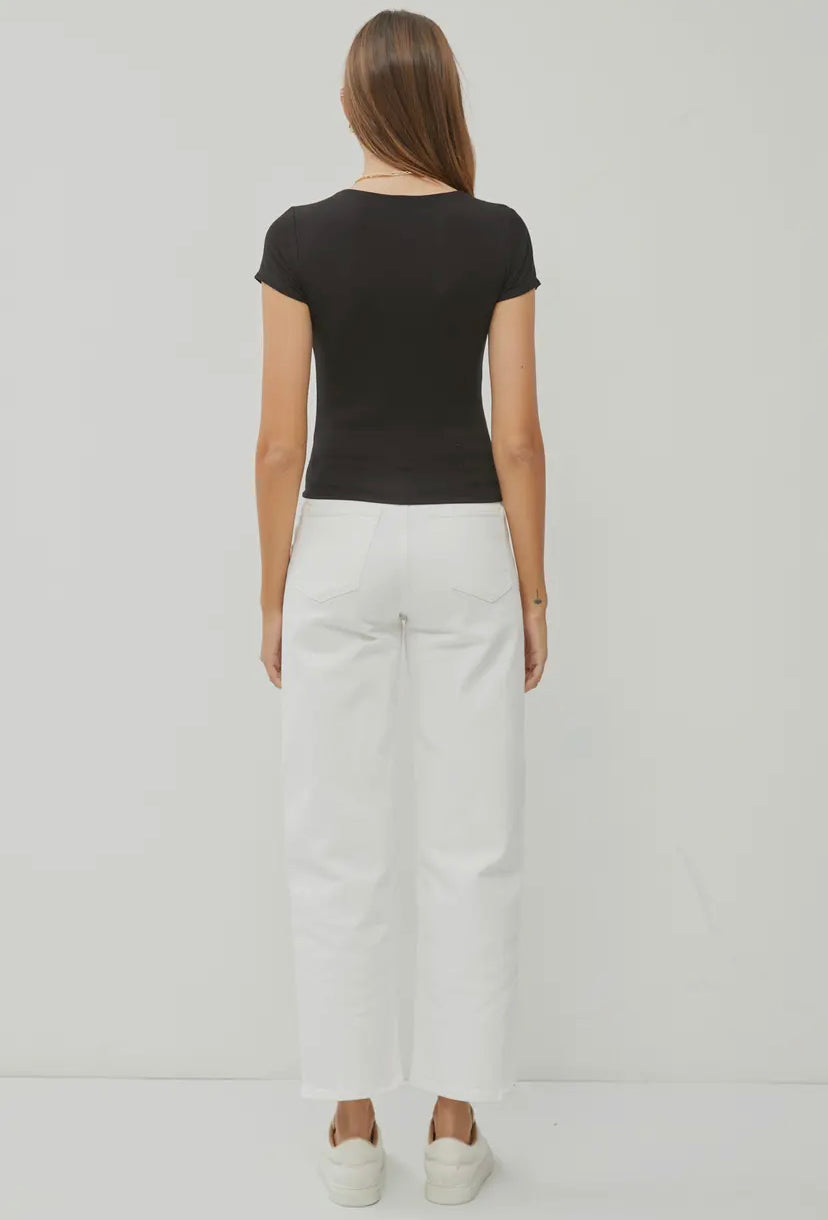 Double Layer Short Sleeve Top | 4 Colour Options