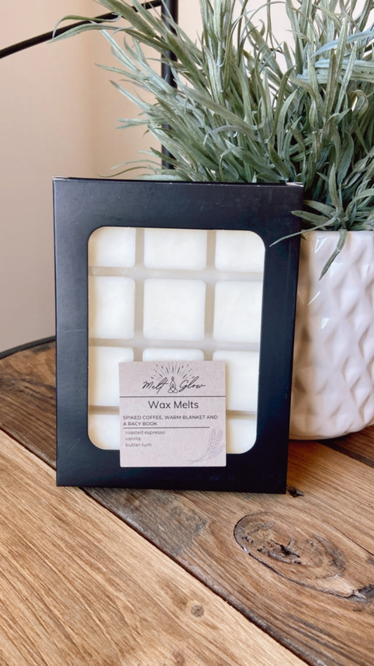 Melt & Glow | Spiked Coffee, Warm Blanket And A Racy Book | Wax Melts