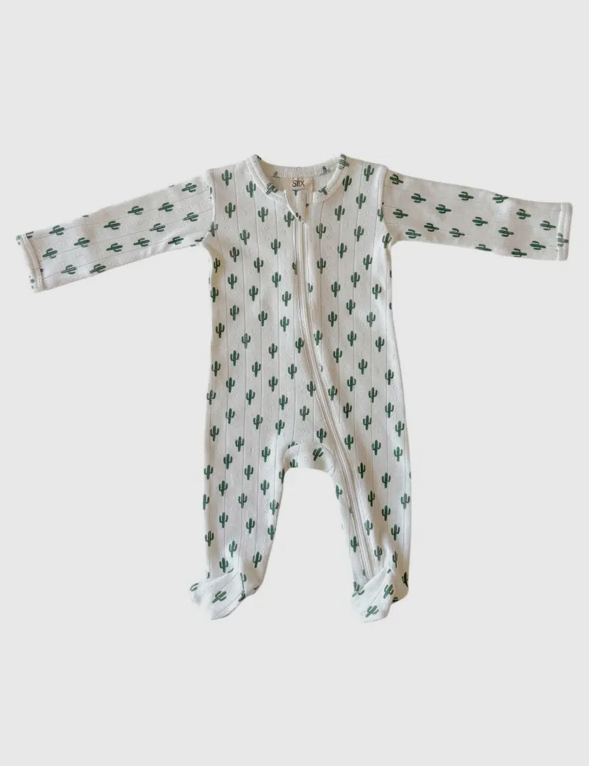 Cactus 2-Way Zip Onesie
