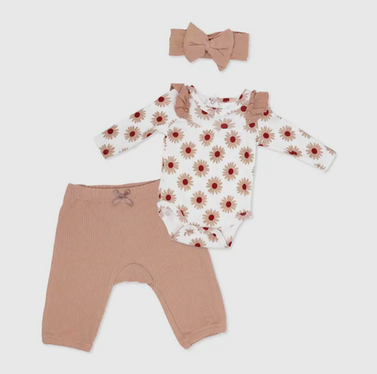 Girls 3 Piece Legging Set | Pink