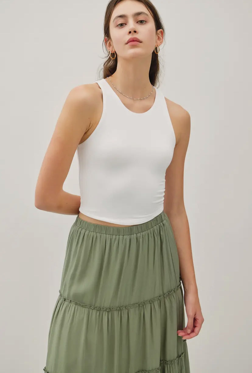 Double Layer High Neck Cropped Tank | 3 Colour Options