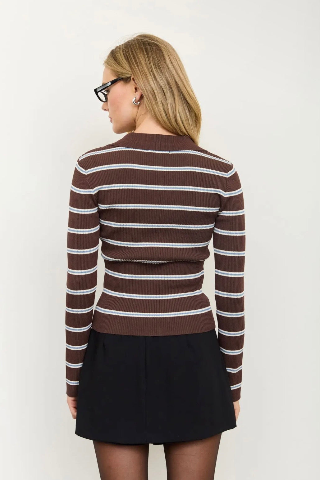 Jovie Striped Polo | Brown