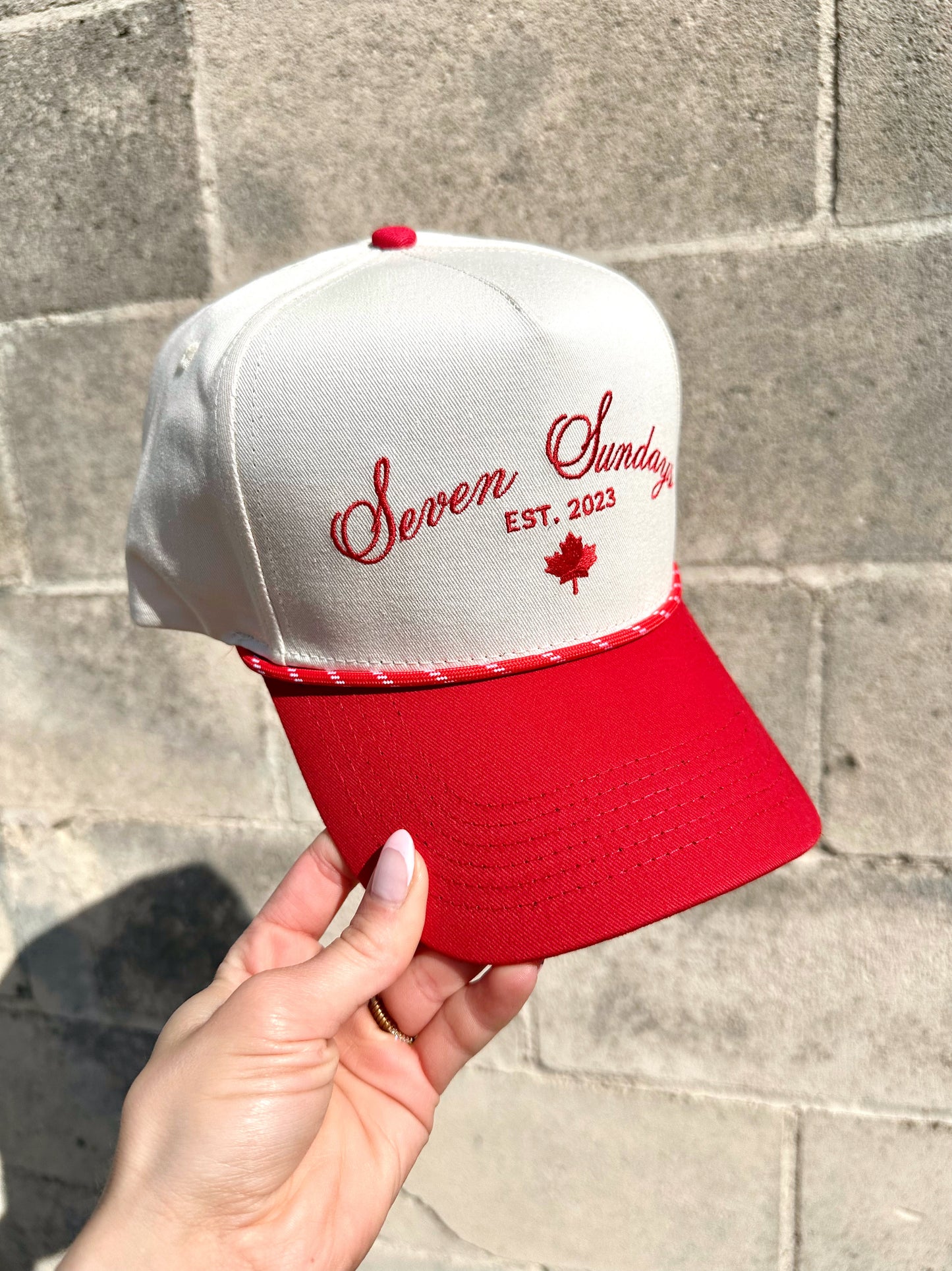 Seven Sundays Trucker Hat | Red/White (Maple Leaf)