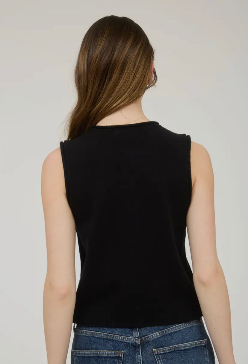Monaco Knit Vest | Black
