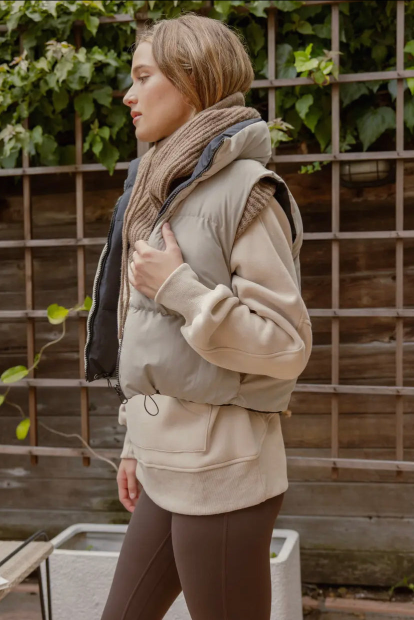 Mika Reversible Cropped Puffer Vest