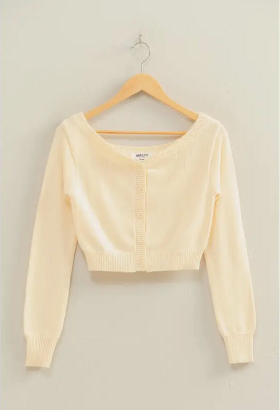 Arosa Off The Shoulder Crop Top | Cream