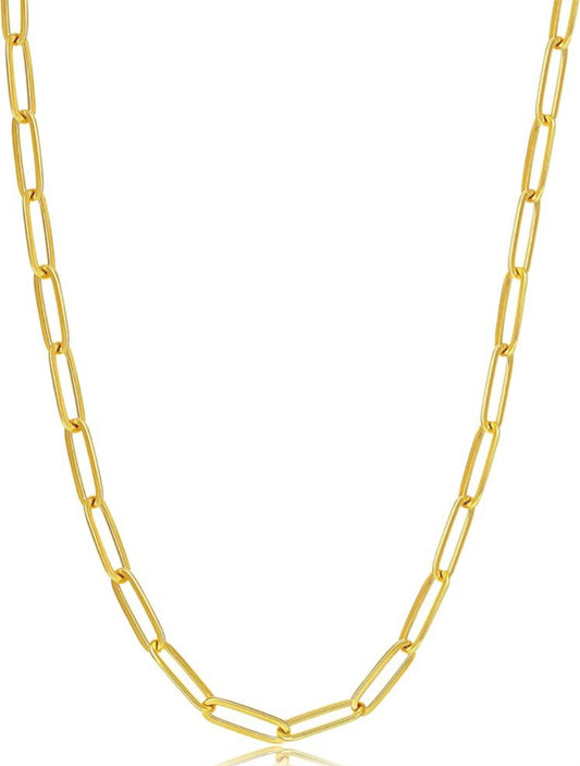 18K Gold Plated Paperclip Necklace