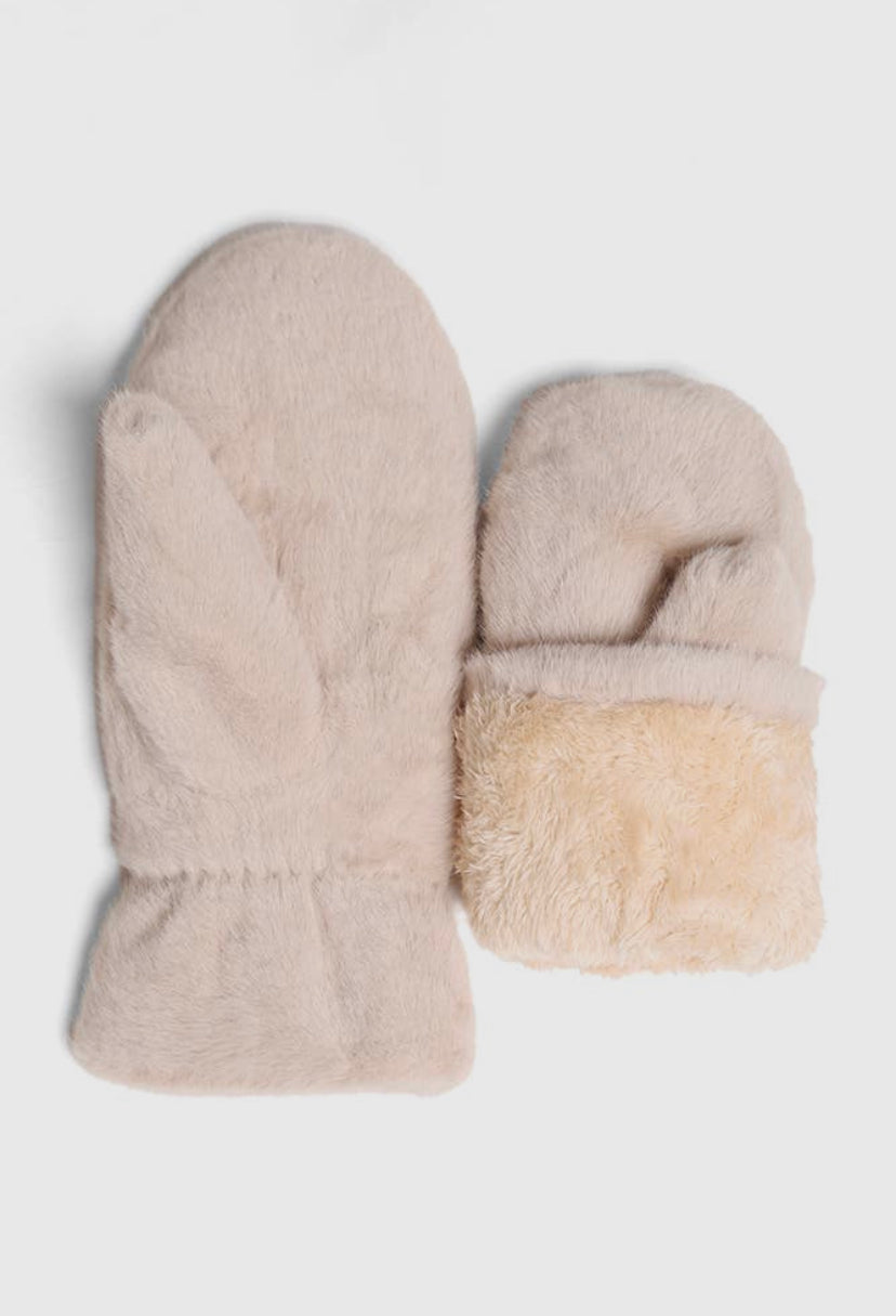Solid Faux Fur Mittens | 4 Colour Options