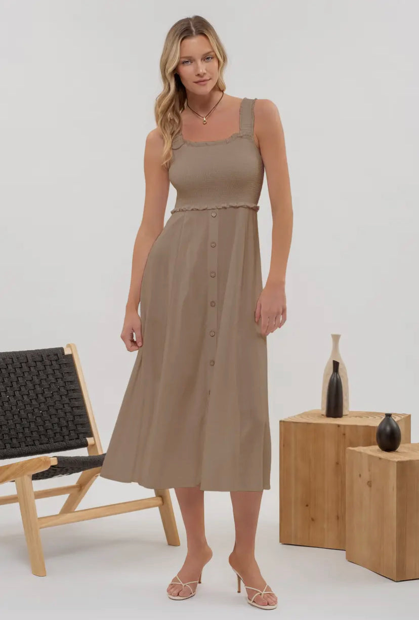 Jolie Smocked Midi Dress