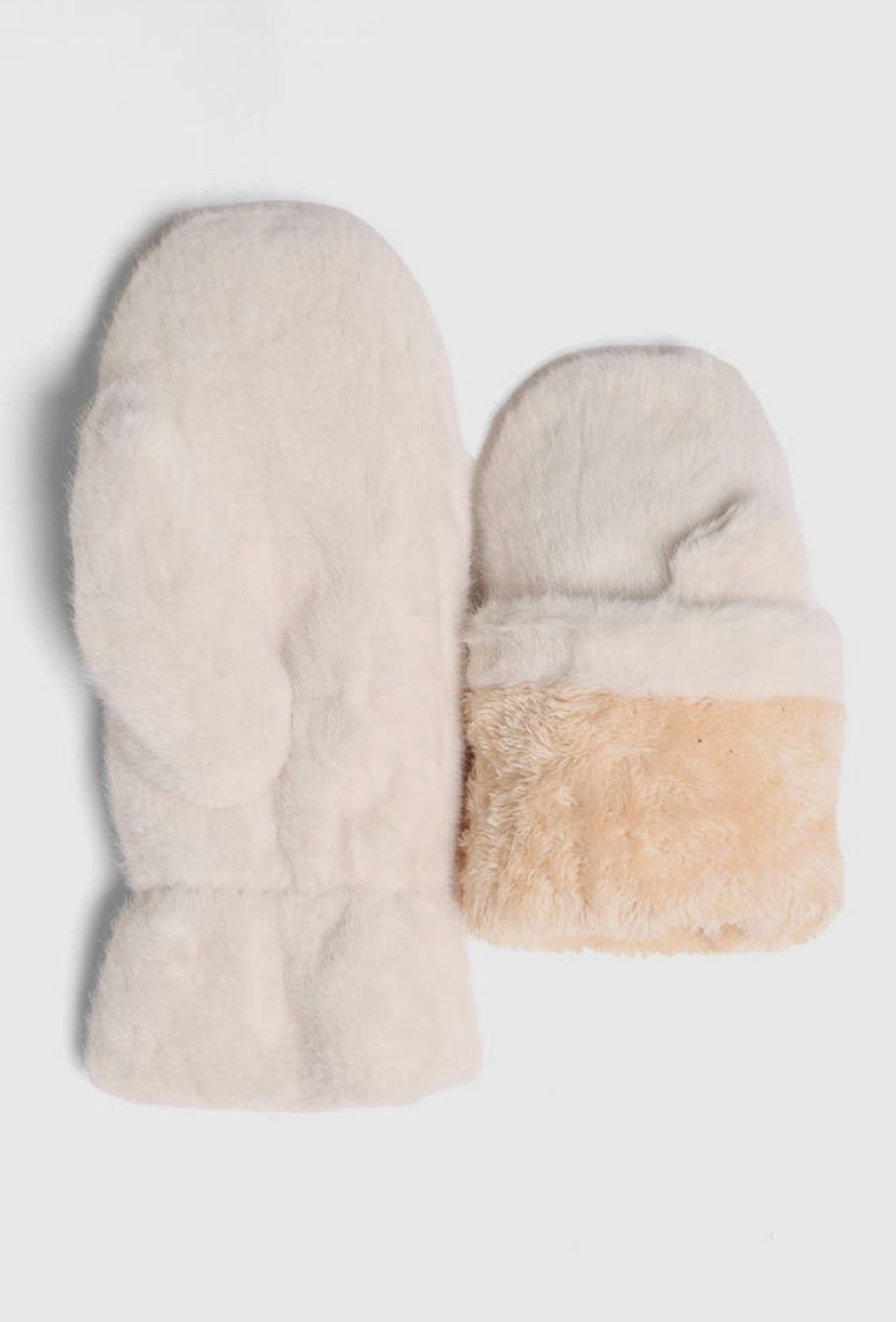 Solid Faux Fur Mittens | 4 Colour Options