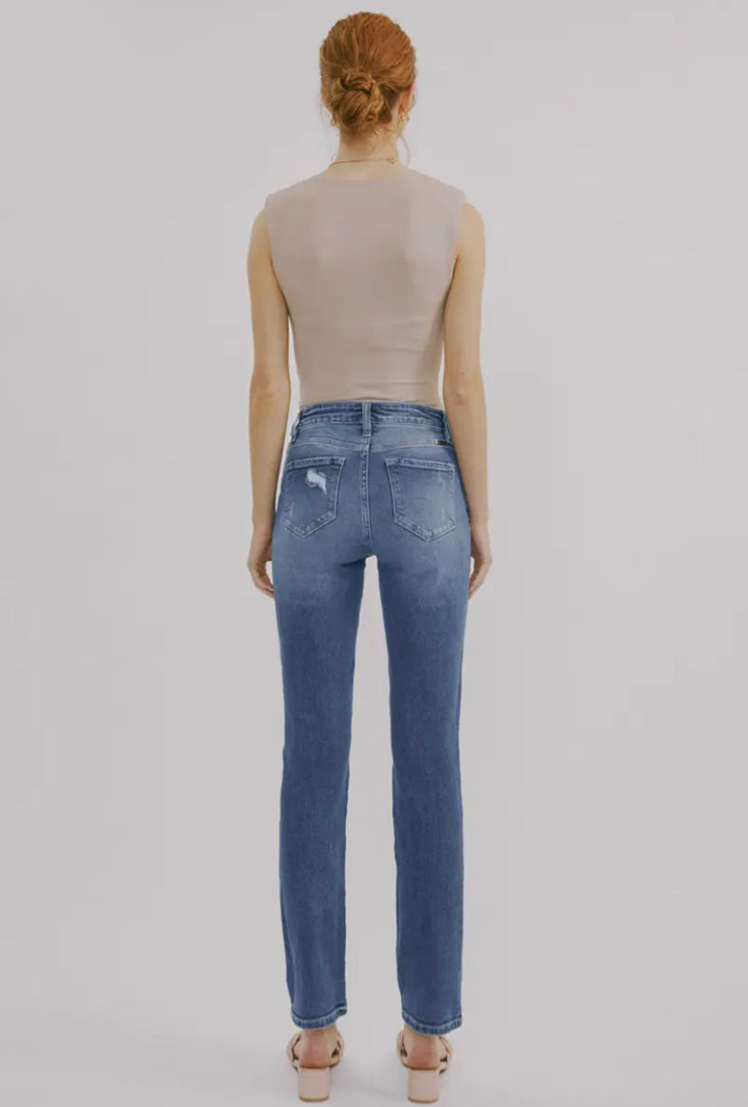 KAN CAN - Bailey High Rise Slim Straight MD Blue