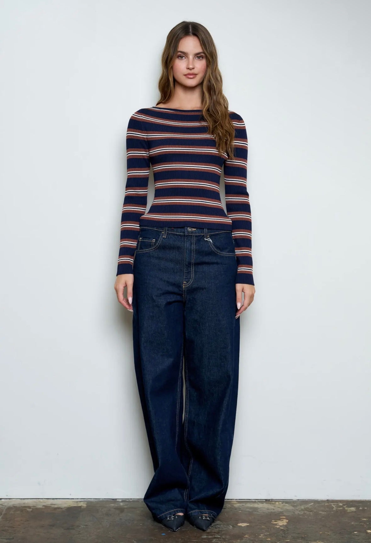 Messer Boatneck Long Sleeve | Navy