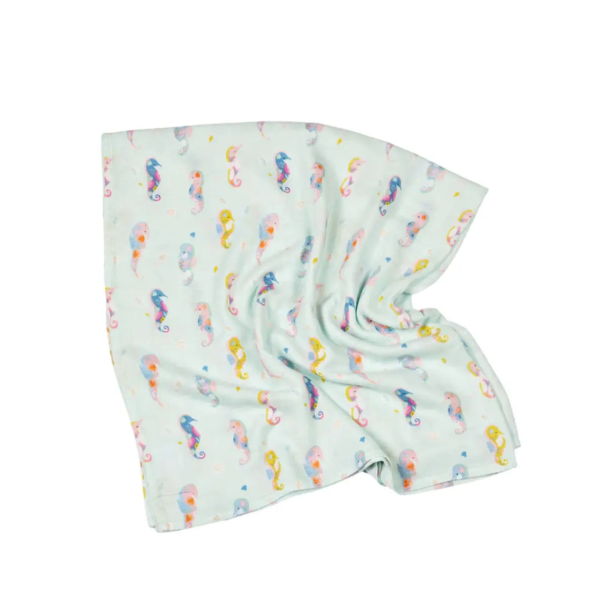LOULOU LOLLIPOP | Muslin Swaddle | Painterly Seahorse