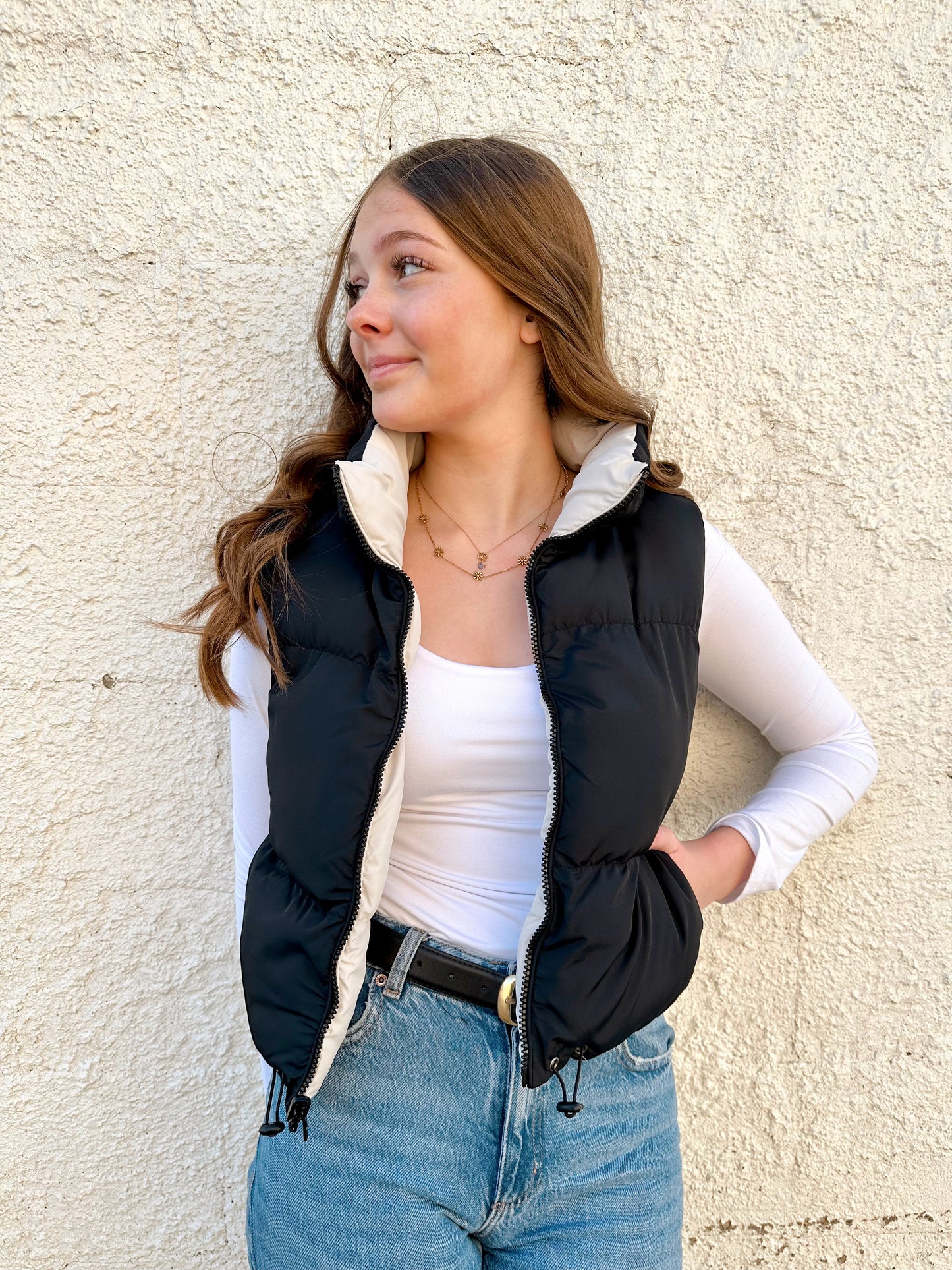 Mika Reversible Cropped Puffer Vest