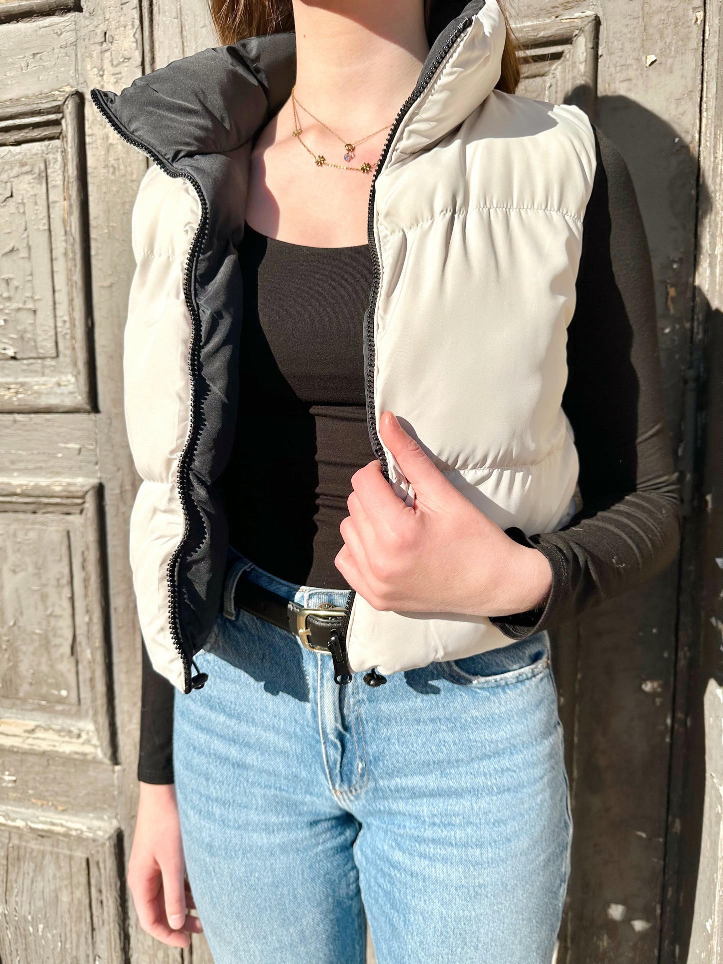 Mika Reversible Cropped Puffer Vest