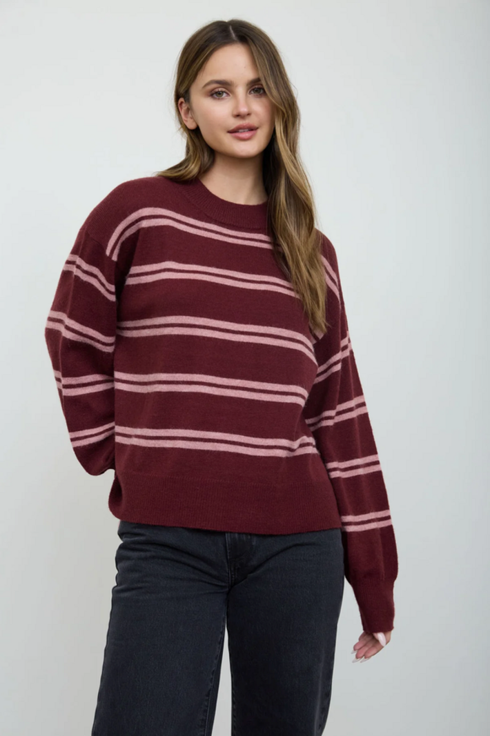 Astor Striped Knit | Wine