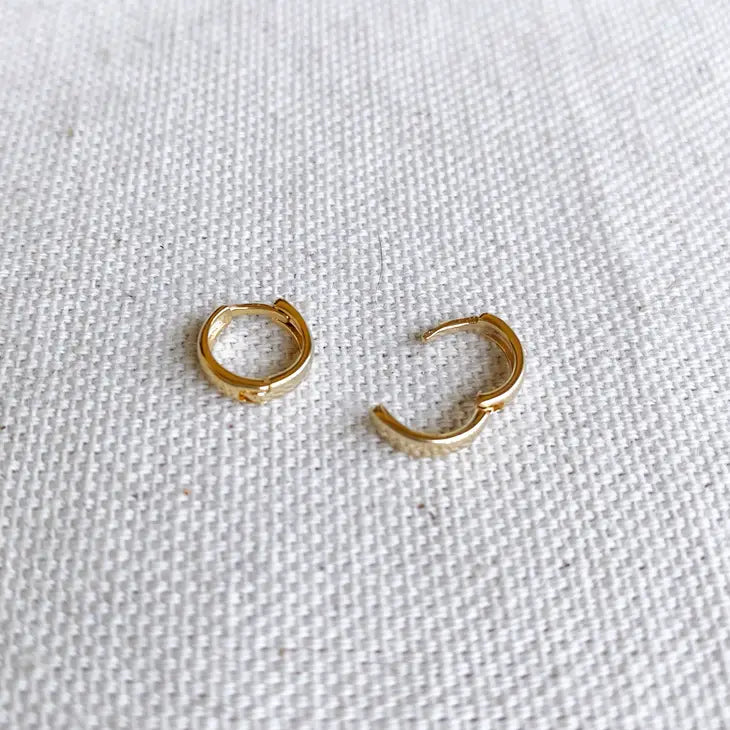 18K Gold Plated Small Clicker Hoop Earrings