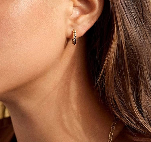 14K Gold Plated Twist Earrings | Gold & Silver Options