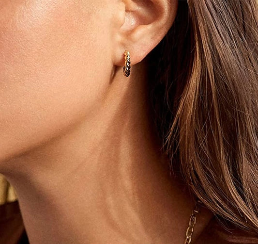 14K Gold Plated Twist Earrings | Gold & Silver Options