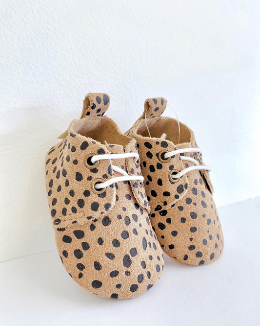Premium Leather Oxfords Soft Sole Cheetah