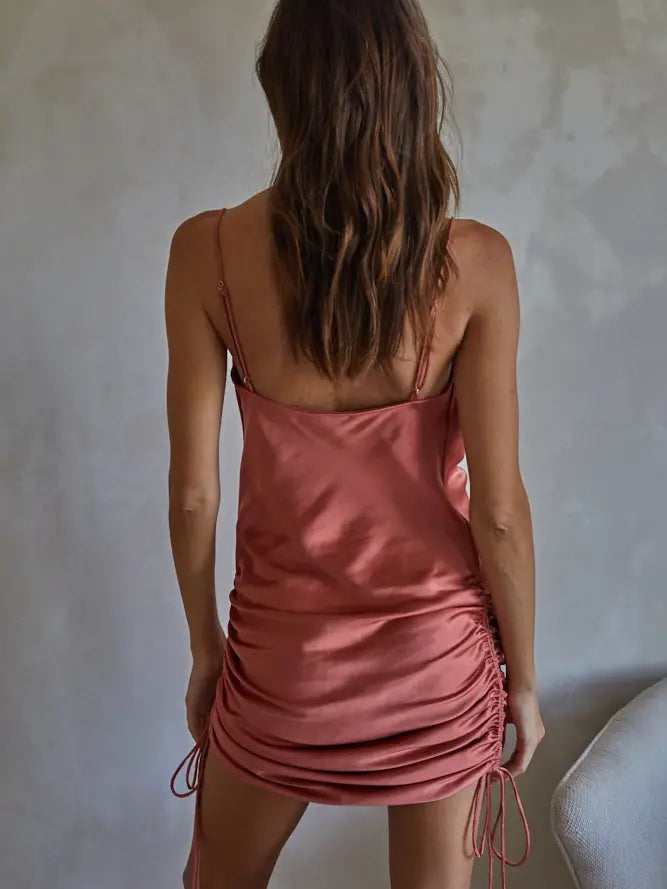 Shay Ruched Satin Dress