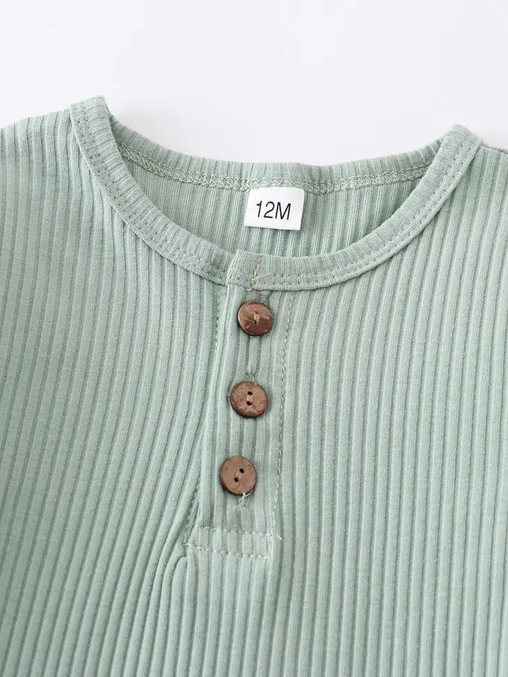 Button Ribbed Top | 2 Colour Options