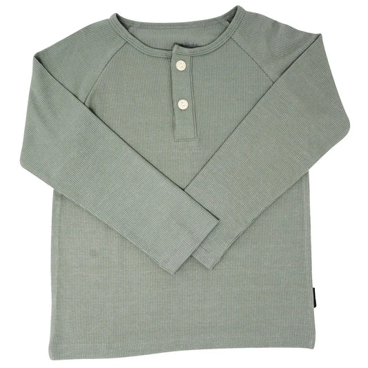 Ribbed Button Detail Long Sleeve | 3 Colour Options