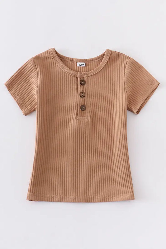 Button Ribbed Top | 2 Colour Options