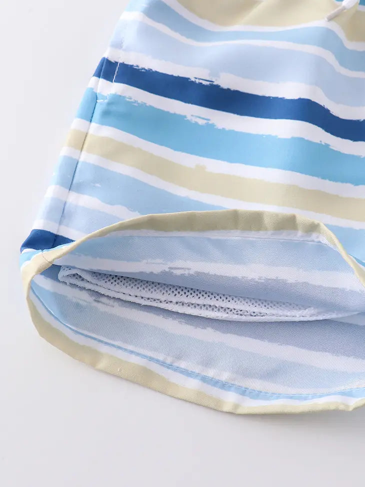 Striped Swimming Trunks - 2 Color Options