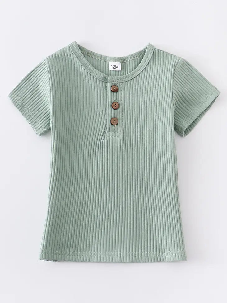 Button Ribbed Top | 2 Colour Options