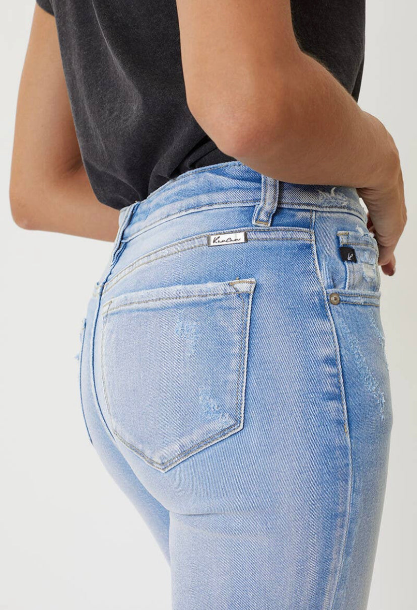 KAN CAN | Bailey High Rise Slim Straight LT Blue