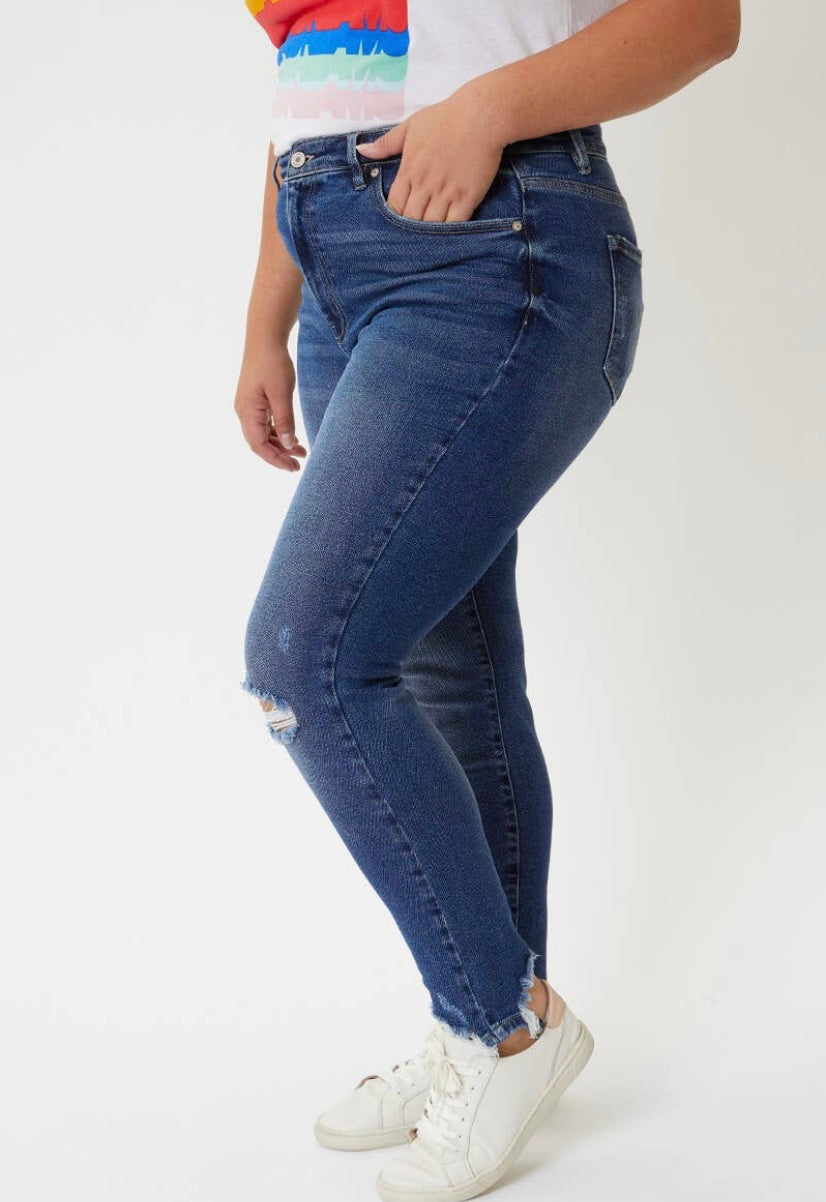 KAN CAN - PLUS SIZING | Charlie High Rise Distressed Skinny Jean